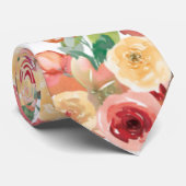 Verbluffende Limoen Peach roze Floral printplaat b Stropdas (Opgerold)