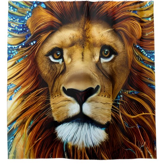 Verbluffende Lion Douchegordijn (Voorkant)