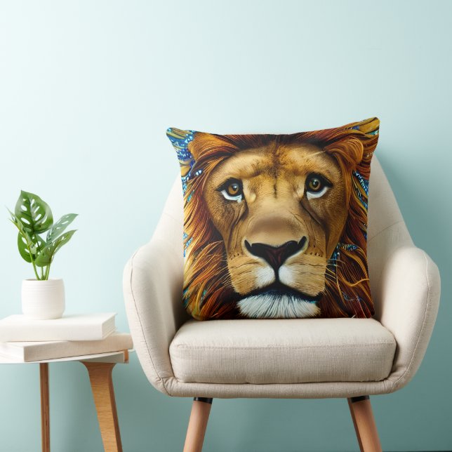 Verbluffende Lion Kussen (Stoel)