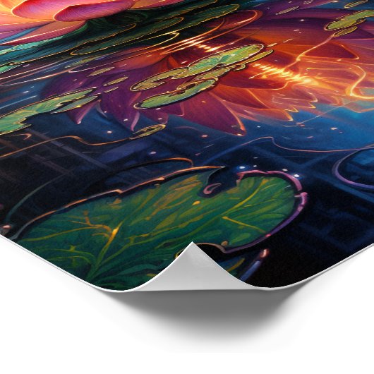 Verbluffende Lotus Bloem Poster (Hoek)