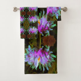 Verbluffende Magenta en Limegroene Cactus Dahlia Bad Handdoek
