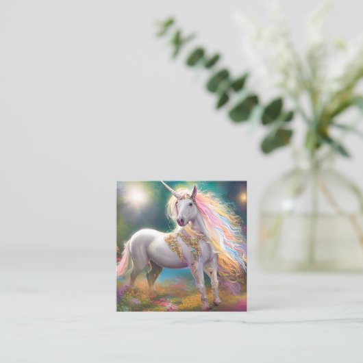 Verbluffende Magische Volledige Lichaam Witte Eenh Vierkante Visitekaartje (Staand voorkant)