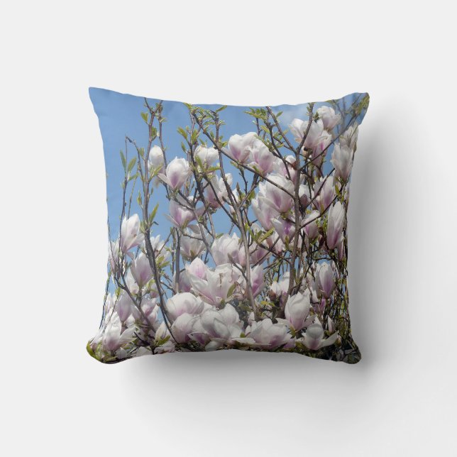 Verbluffende Magnolia Blossom Cushion Kussen (Voorkant)