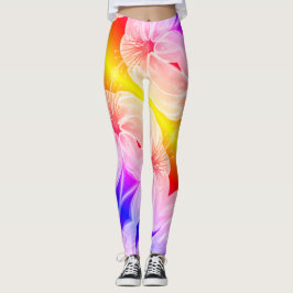 Verbluffende meerkleurige liemenbloem leggings