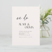 Verbluffende minimalistische "we doen" Verloving K Kaart (Staand voorkant)