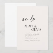 Verbluffende minimalistische "we doen" Verloving K Kaart (Voorkant / Achterkant)