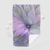 Verbluffende moderne abstracte fractal kunst bloem golfhanddoek (Insitu)
