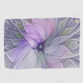 Verbluffende moderne abstracte fractal kunst bloem golfhanddoek (Horizontaal)