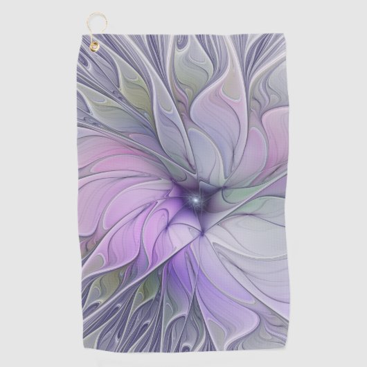 Verbluffende moderne abstracte fractal kunst bloem golfhanddoek (Voorkant)