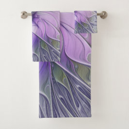 Verbluffende moderne abstracte fractale kunst bloe bad handdoek