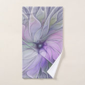 Verbluffende moderne abstracte fractale kunst bloe bad handdoek (Handdoek)
