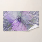 Verbluffende moderne abstracte fractale kunst bloe bad handdoek (Handdoek)