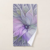 Verbluffende moderne abstracte fractale kunst bloe bad handdoek (Handdoek)