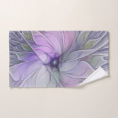 Verbluffende moderne abstracte fractale kunst bloe bad handdoek (Handdoek)