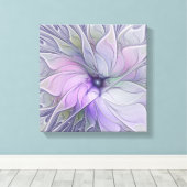 Verbluffende moderne abstracte fractale kunst bloe canvas afdruk (Insitu (Houten vloer))