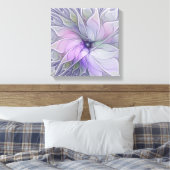 Verbluffende moderne abstracte fractale kunst bloe canvas afdruk (Insitu (Slaapkamer))