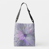Verbluffende moderne abstracte fractale kunst bloe crossbody tas (Achterkant)