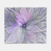 Verbluffende moderne abstracte fractale kunst bloe fleece deken (Voorkant (Horizontaal))