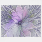 Verbluffende moderne abstracte fractale kunst bloe fleece deken (Voorkant (Horizontaal))