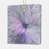 Verbluffende moderne abstracte fractale kunst bloe keramisch ornament (Links)
