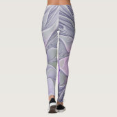Verbluffende moderne abstracte fractale kunst bloe leggings (Achterkant)
