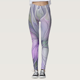 Verbluffende moderne abstracte fractale kunst bloe leggings