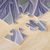 Verbluffende moderne abstracte fractale kunst bloe legpuzzel (Zijkant)