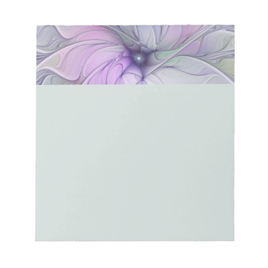 Verbluffende moderne abstracte fractale kunst bloe notitieblok (Voorkant)