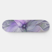 Verbluffende moderne abstracte fractale kunst bloe persoonlijk skateboard (Horizontaal)
