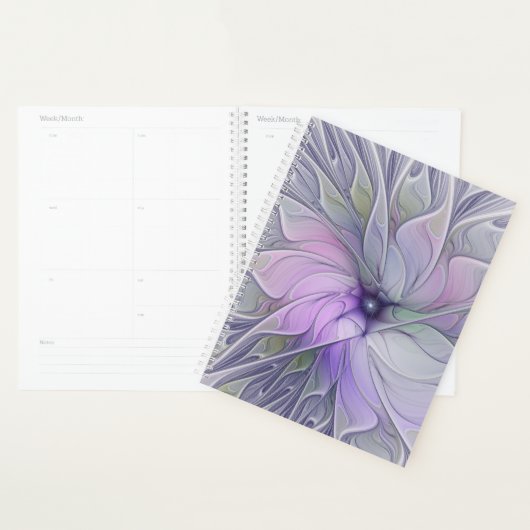 Verbluffende moderne abstracte fractale kunst bloe planner (Display)