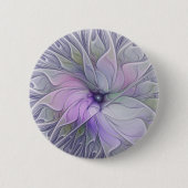 Verbluffende moderne abstracte fractale kunst bloe ronde button 5,7 cm (Voorkant)