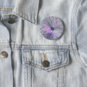 Verbluffende moderne abstracte fractale kunst bloe ronde button 5,7 cm (In situ)