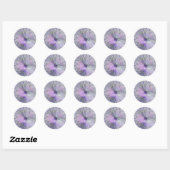 Verbluffende moderne abstracte fractale kunst bloe ronde sticker (Vel)