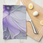Verbluffende moderne abstracte fractale kunst bloe theedoek (Quarter Fold)