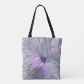 Verbluffende moderne abstracte fractale kunst bloe tote bag (Achterkant)