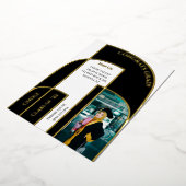 Verbluffende moderne geometrische deco-Afstuderen  Folie Uitnodiging (Gedraaid)