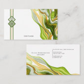 Verbluffende moderne groene goudmonogram met gemar visitekaartje (Voorkant / Achterkant)