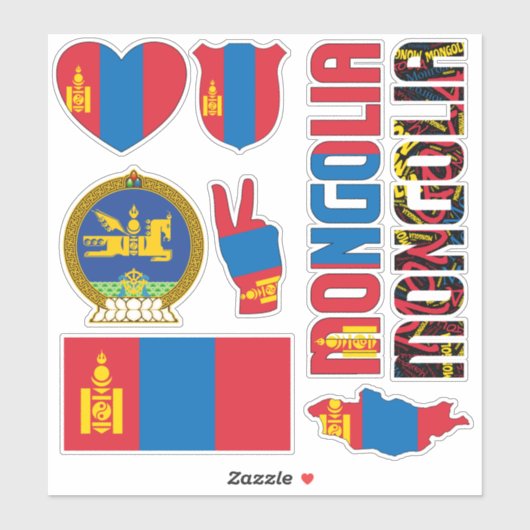 Verbluffende Mongoliaanse soorten Nationale Symbol Sticker (Vel)