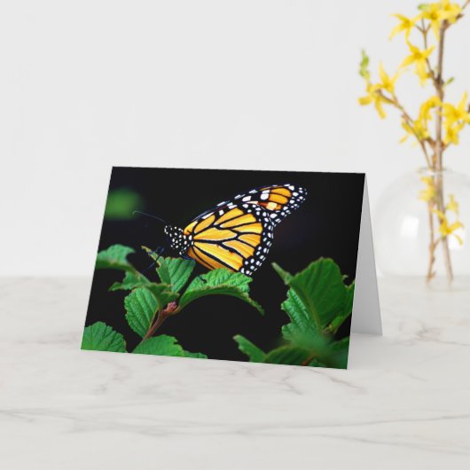 Verbluffende monoboogvlinder in Shade Note-Kaart Kaart (Gele Bloem)