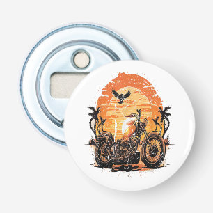 Verbluffende  motorfiets Klassieke zonneset C Button Flesopener
