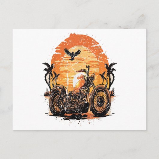 Verbluffende  motorfiets Klassieke zonneset C Feestdagenkaart (Voorkant)