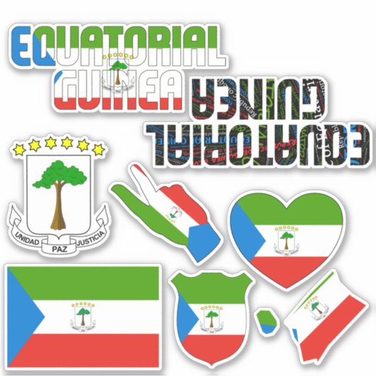Verbluffende nationale symbolen van Equatoriaal-Gu Sticker (Voorkant)