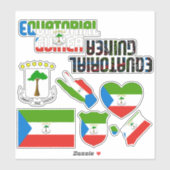 Verbluffende nationale symbolen van Equatoriaal-Gu Sticker (Vel)