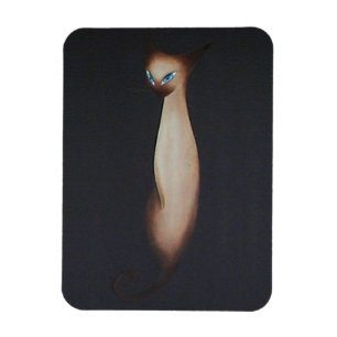 Verbluffende olieverfschilderij Siamese kat Magneet