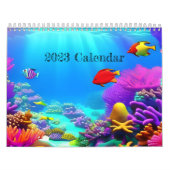 Verbluffende onderwaterfluorescerende koraalriffen kalender (Hoes)