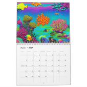 Verbluffende onderwaterfluorescerende koraalriffen kalender (Mar 2027)