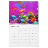 Verbluffende onderwaterfluorescerende koraalriffen kalender (Feb 2027)