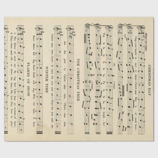 Verbluffende, ongewone kerstmuziekpagina met Vinta Cadeaupapier (Vlak)