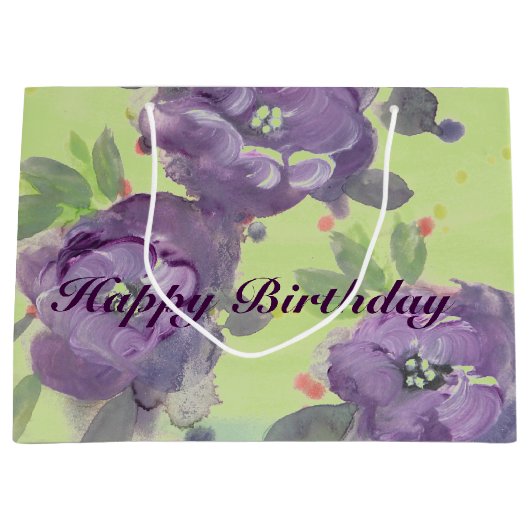 Verbluffende Paarse aquarel Event Paper-producten Groot Cadeauzakje (Voorkant)