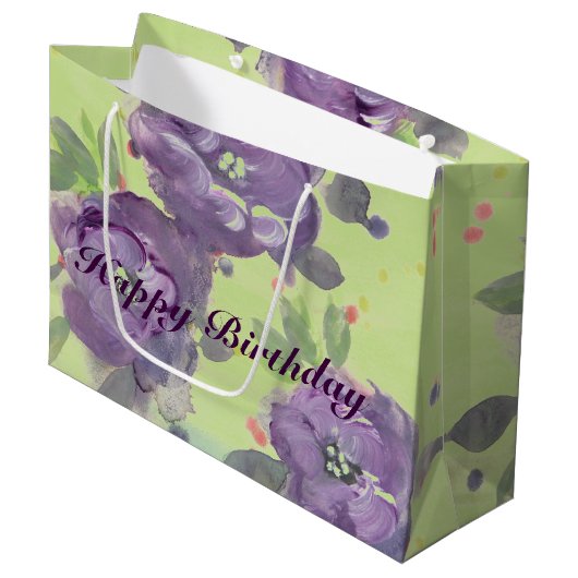 Verbluffende Paarse aquarel Event Paper-producten Groot Cadeauzakje (Voorkant Gekanteld)